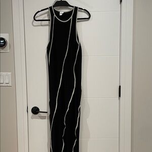 Nanushka Black and Cream Maxi Dress